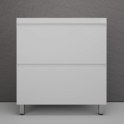 Style Line Тумба с белой раковиной Манхэттен 80 Plus эмаль белая матовая – фотография-2